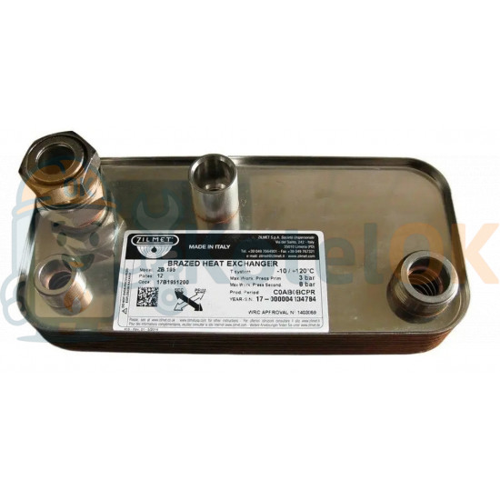 Купити Теплообмінник ГВС Hermann Micra 2, Supermicra 2 16 пластин (Zilmet 17B1951600, 15003389) – оригінальна запчастина для котла