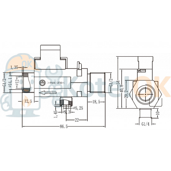 Купити Датчик протока Beretta, Immergas, Nova Florida, Fondital, Baxi с подпиткой PA66GF30 BITRON (6FLUSSOS06,R10022752,33900010) – оригінальна запчастина для котла