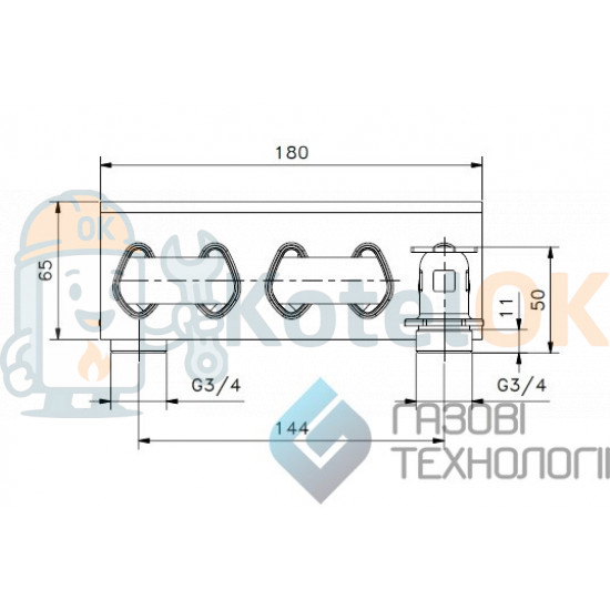 Купить Теплообменник монотермический для котлов Baxi. 2063508408 – оригинальная запчасть для котла