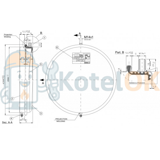Купити Бак розширювальний 8л (Різьба M14x1). BAXI, Westen, 5663880, 760702/810, 760702 запчастину для котла Купити Бак розширювальний 8л (Різьба M14x1). BAXI, Westen, 5663880, 760702/810, 760702 – оригінальна запчастина для котла
