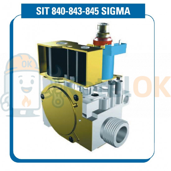 Купить Газовый клапан Sit Sigma 845 - 0.845.039 (синий, выход под пилот) – оригинальная запчасть для котла