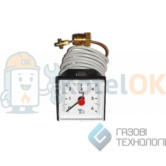 Купити Манометр (квадратный) для котлов. 45*45мм. 050763 – оригінальна запчастина для котла