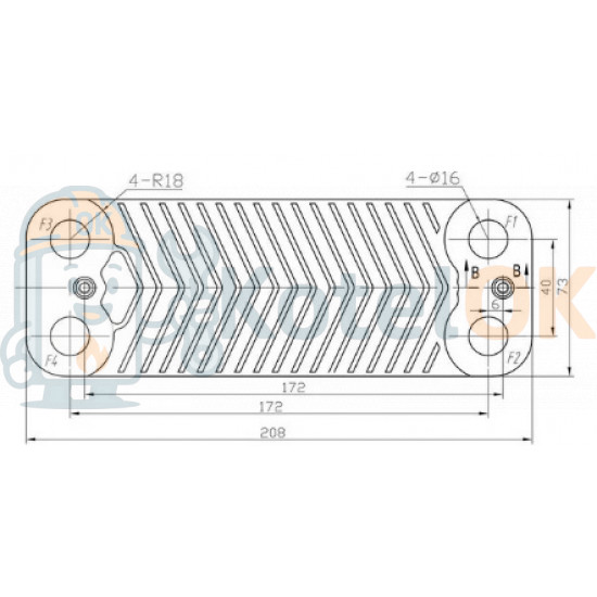Купити Теплообмінник Saunier Duval Themaclassic, Combitek, Isotwin, Semia, Themacondens, Baxi 14 пластин 17B2071413 – оригінальна запчастина для котла