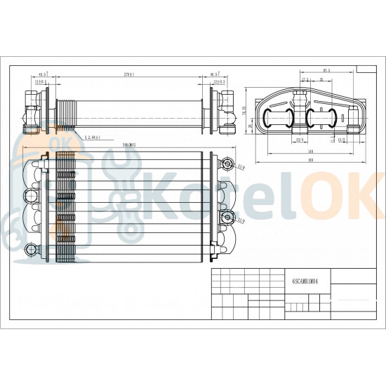 Купить Основной Битермический Теплообменник Protherm Leopard & Fondital Teplowest 270mm (6SCAMBIM04,6SCAMBIM10) – оригинальная запчасть для котла