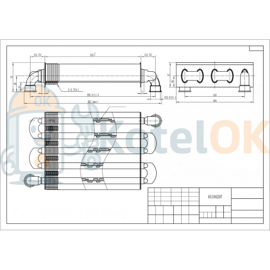 Купить Основной Первичный Теплообменник для котлов Sime 25 BF ➣ Format DGT, Brava ONE, Brava SLIM, 65106297, 6174275, 65113395, 65113396, 65119090, 6174275 – оригинальная запчасть для котла