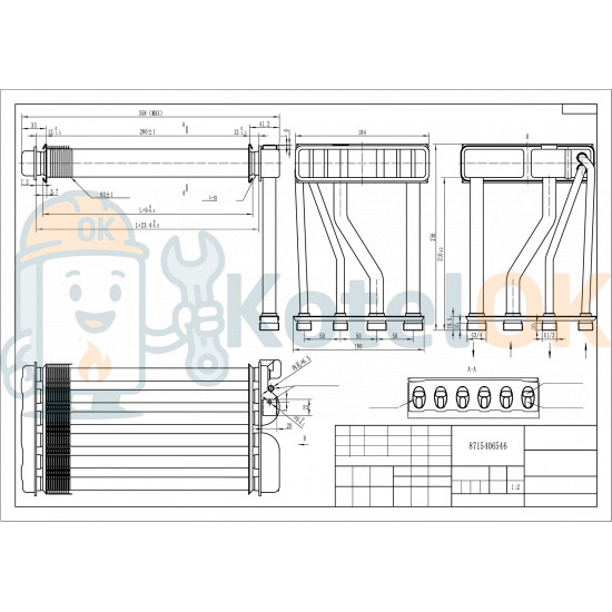 Купить Основной Битермический Теплообменник Bosch, Junkers (8715406546) – оригинальная запчасть для котла