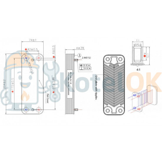 Купить Пластинчатый теплообменник 14 пластин (аналог ZILMET)  арт. 6SCAMPIA07, D003200026, 3003200026(14) – оригинальная запчасть для котла