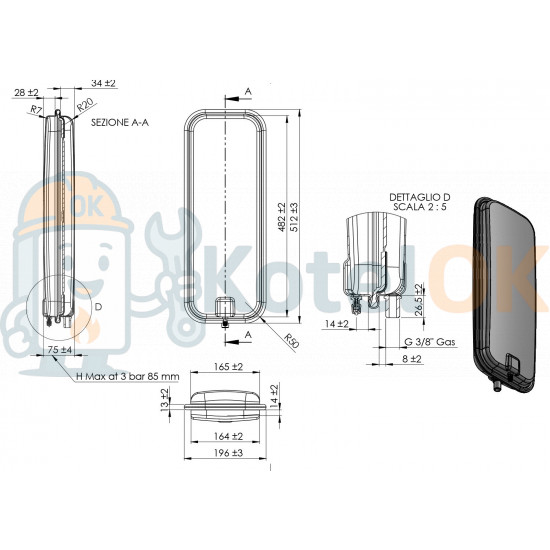 Купити Прямокутний мембранний расширювальний бак обємом 8 літрів для навесних котлів 910701 арт.39812140) запчастину для котла Купити Прямокутний мембранний расширювальний бак обємом 8 літрів для навесних котлів 910701 арт.39812140) – оригінальна запчастина для котла