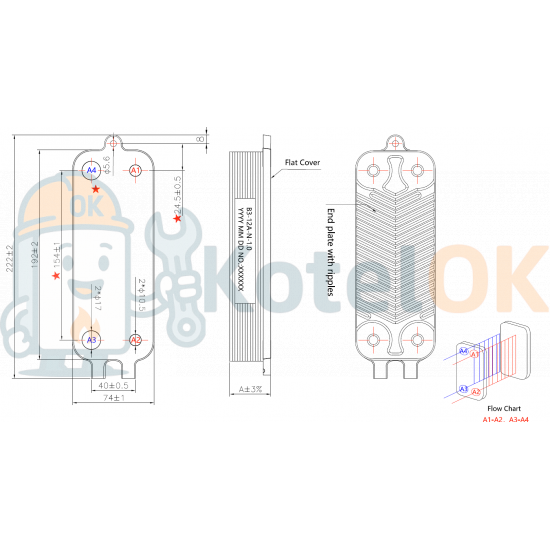 Купити Пластинчатий теплообмінник 18 пластин (аналог ZILMET) 87167719870 (18), 8716771039 – оригінальна запчастина для котла