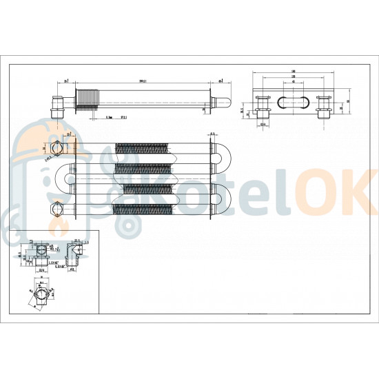 Купити Основний Монотермічний Теплообмінник для котлів Hermann, Tiberis, Italtherm 24 кВт, H015005000 9 (арт.15005000) – оригінальна запчастина для котла