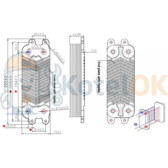 Купити Теплообмінник пластинчастий 16 пл. Vaillant TEC pro - 0020020018 – оригінальна запчастина для котла