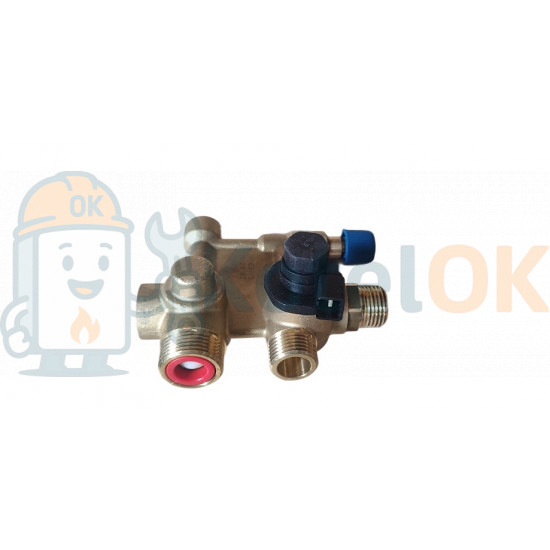 Купить Водный блок латунный (гидроблок) c краном подпитки, Demrad Nepto D003202766 – оригинальная запчасть для котла