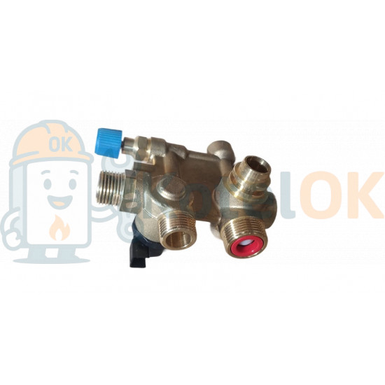 Купить Водный блок латунный (гидроблок) c краном подпитки, Demrad Nepto D003202766 – оригинальная запчасть для котла