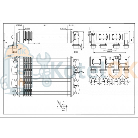 Купити Теплообмінник  бітермічний для котлів Biasi Boiler Sky 24 BI1472104 – оригінальна запчастина для котла