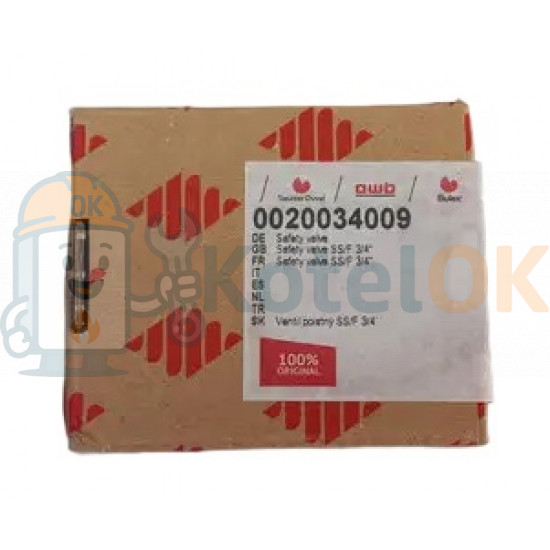 Предохранительный клапан сброса давления 3 бар 3/4" Protherm SS/F, арт. 0020034009, совместим с котлами 120S00/10 и 120S00/11