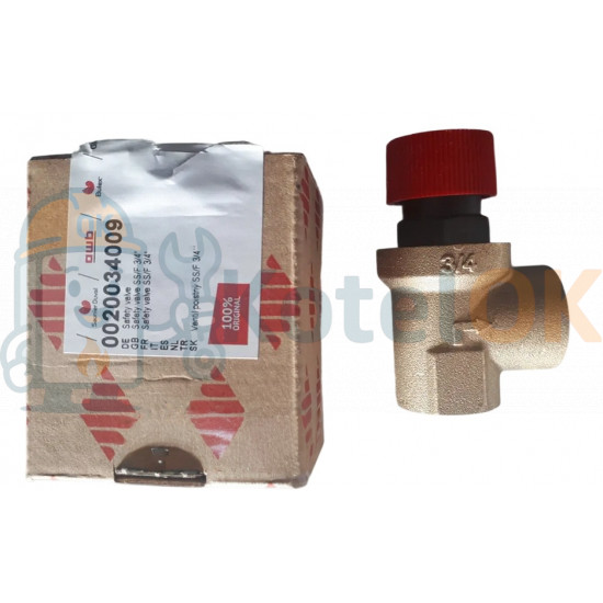 Предохранительный клапан сброса давления 3 бар 3/4" Protherm SS/F, арт. 0020034009, совместим с котлами 120S00/10 и 120S00/11