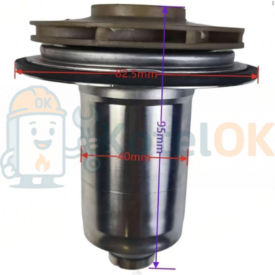 Ротор для циркуляційних насосів Grundfos 15-50 (DUCA) 30/68 мм за годинниковою стрілкою