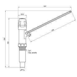 Icma" Регулятор тяги для твердопалаливни котлів №147 3/4"З, 30–100°C, восковий елемент, ланцюжок 90147AE06  Італія
