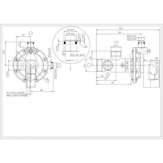 Трьох ходовий кран для котлів Hermann P372AE111A, 21002478, H021002478, 0020106350
