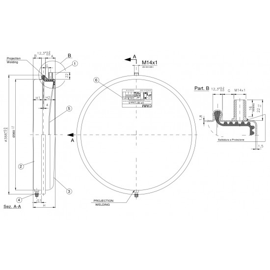 Бак розширювальний 8л (Різьба M14x1). BAXI, Westen, 5663880, 760702/810, 760702