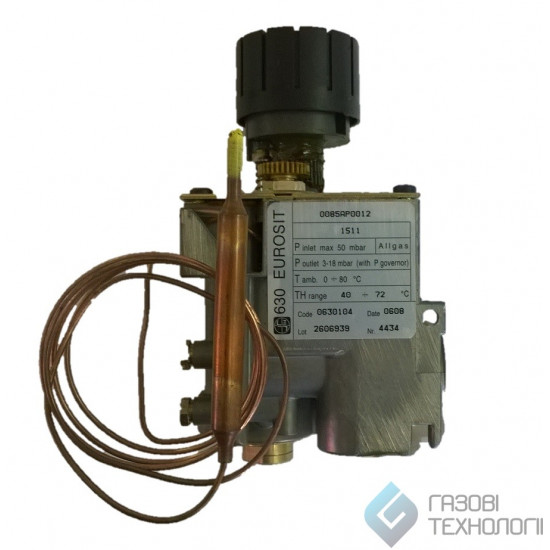 Газовый клапан 630 Eurosit. Для бойлеров Ariston. 0.630.104, 107835