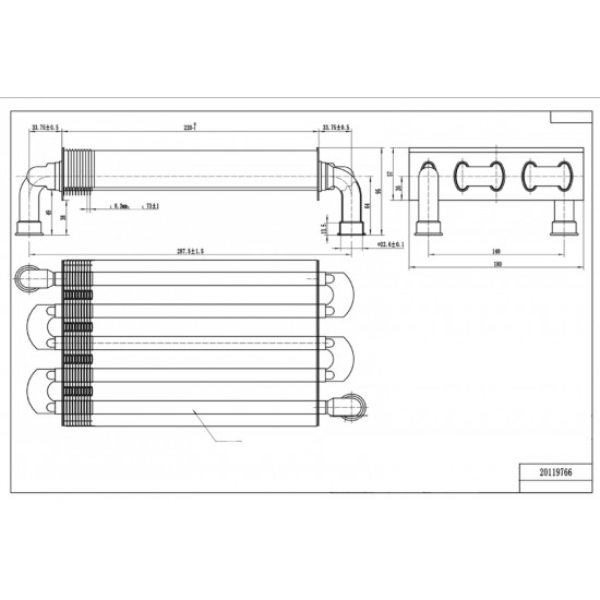 Основний Монотермічний Теплообмінник 0020119766, 0020120227для котлів Protherm Lynx, Jaguar, Demrad Atron