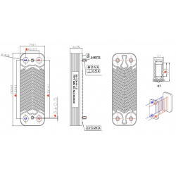 Пластинчатий Теплообмінник 12 пластин  (аналог Immergas)  арт. 1.028657 (12)