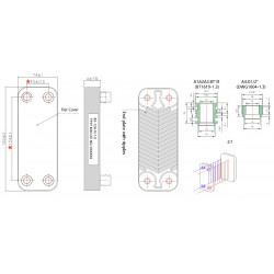 Пластинчатий теплообмінник 12 пластин  (аналог ZILMET) арт. 17B1901215 (12) (арт.065131)