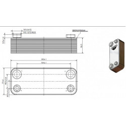 Теплообмінник вторинний Zilmet на 18 пластин для котлів Hermann 17B1901802, 015004403, PP18FW6RО2