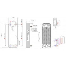 Пластинчатий Теплообменник 16 пластин, (аналог ZILMET), 17B2071600 (16), D003202285, 0020119605, 0020119606, 998483(16)