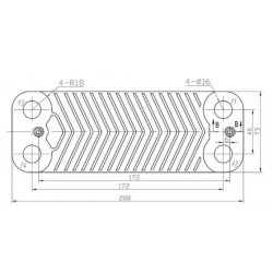 Теплообмінник Saunier Duval Themaclassic, Combitek, Isotwin, Semia, Themacondens, Baxi 14 пластин 17B2071413 Теплообмінник Saunier Duval Themaclassic, Combitek, Isotwin, Semia, Themacondens, Baxi 14 пластин 17B2071413