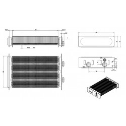 Основний Монотермічний Теплообмінник  20053721, R10029880, 20005142, R10030323, для котлів Beretta City 24 CAI, 24 CSI