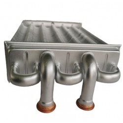 Основний Бітермічний теплообмінник (кліпсу) Ferroli Domiproject F24, Fereasy F24 (тільки турбо версії) 39819541, 39820060.