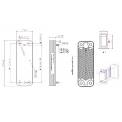 Пластинчастий теплообмінник 12 пластин (аналог) (6SCAMPIA07, D003200026, 3003200026)