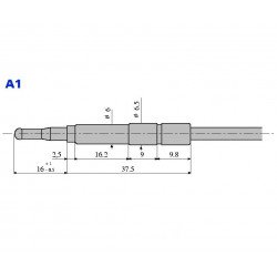 Термопара (головка тип А1, підключення М9х1, L = 320 мм) - 0.200.003