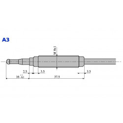 Термопара (оголовок тип А3, різьба оголовка М8х1, підключення М9х1, L=320 мм) - 0.200.052