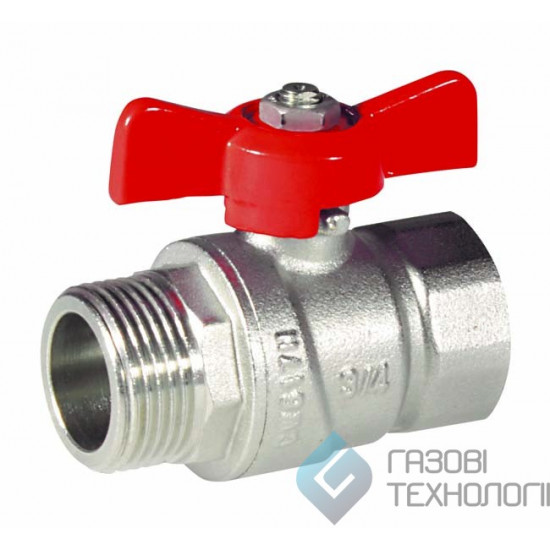 Кран шаровый (бабочка) вн.-наружн. 1", Normal, ACE 17040050008