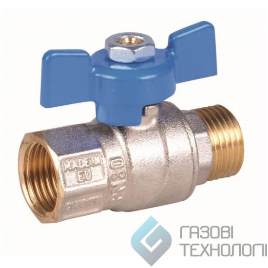 Кран шаровый (бабочка) вн.-внешний. 3/4", Plus, ACE 17300000006